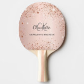 Roos Gold Sparkles monogram naam Tafeltennisbatje (Voorkant)