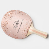 Roos Gold Sparkles monogram naam Tafeltennisbatje (Zijkant)