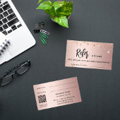 Roos Gold Sparkles QR Code Zakelijke Verwijzingska Kortingskaartje