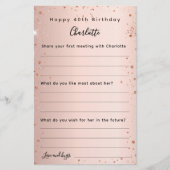 Roos Gold Sparkles verjaardagswensen kaart (Voorkant)