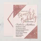 Roos Gold Sparkling Glitter Sequin Brunch Bubble Kaart (Voorkant / Achterkant)