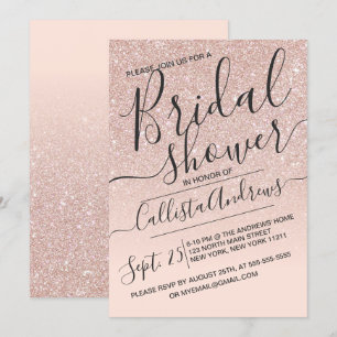 Roos Gold Sparkly Faux Glitter Ombre Vrijgezellenf Kaart