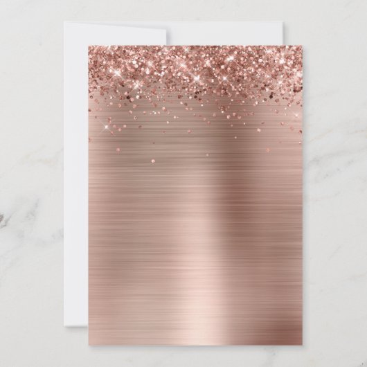 Roos Gold Sparkly Glitter en Ombre Folie Save The Date (Achterkant)