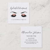 Roos Gold Sparkly Glitter Eyelash Extension Vierkante Visitekaartje (Voorkant / Achterkant)
