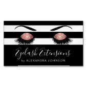 Roos Gold Sparkly Glitter Eyelash Extensions Magnetisch Visitekaartje (Voorkant)