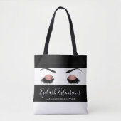 Roos Gold Sparkly Glitter Eyelash Extensions Tote Bag (Voorkant)