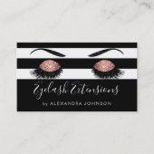 Roos Gold Sparkly Glitter Eyelash Extensions Visitekaartje (Voorkant)