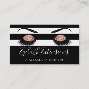 Roos Gold Sparkly Glitter Eyelash Extensions Visitekaartje