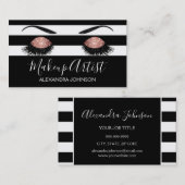 Roos Gold Sparkly Glitter Moderne Make-up Artiest Visitekaartje (Voorkant / Achterkant)