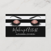 Roos Gold Sparkly Glitter Moderne Make-up Artiest Visitekaartje (Voorkant)