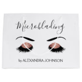 Roos Gold Sparkly Glitter Moderne Microblading Groot Cadeauzakje (Voorkant)