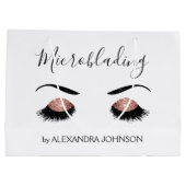 Roos Gold Sparkly Glitter Moderne Microblading Groot Cadeauzakje (Achterkant)