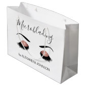 Roos Gold Sparkly Glitter Moderne Microblading Groot Cadeauzakje (Achterkant Gekanteld)