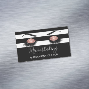 Roos Gold Sparkly Glitter Moderne Microblading Magnetisch Visitekaartje