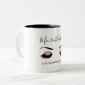 Roos Gold Sparkly Glitter Moderne Microblading Tweekleurige Koffiemok (Voorkant links)