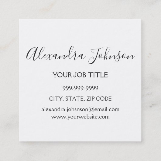 Roos Gold Sparkly Glitter Moderne Microblading Vierkante Visitekaartje (Achterkant)