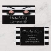 Roos Gold Sparkly Glitter Moderne Microblading Visitekaartje (Voorkant / Achterkant)