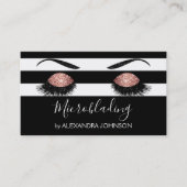 Roos Gold Sparkly Glitter Moderne Microblading Visitekaartje (Voorkant)