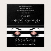 Roos Gold Sparkly Glitter Moderne Microblading Visitekaartje (Buitenkant ongevouwen)