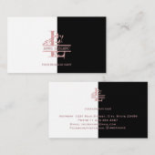 Roos Gold Split Aangepaste Monogram Letter L M N O Visitekaartje (Voorkant / Achterkant)