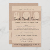 ROOS GOLD SPOON FORK COOKERY CLASS INVITE SJABLOON KAART (Voorkant / Achterkant)