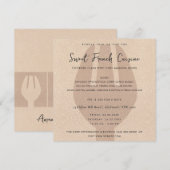 ROOS GOLD SPOON FORK COOKING CLASS INVITE SJABLOON KAART (Voorkant / Achterkant)