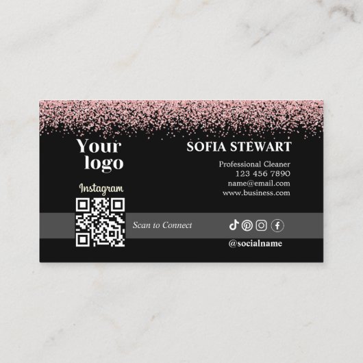 Roos Gold Spray Cleaner Instragram QR-code Visitekaartje (Achterkant)
