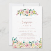 Roos Gold Spring Bloemen Verrassingsfeest Kaart (Voorkant)