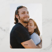 Roos Gold Spring Boho Wildflower Huwelijksfoto Folie Uitnodiging (Achterkant)