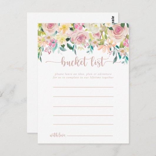 Roos Gold Spring Floral Bucket List-kaarten Briefkaart (Voorkant / Achterkant)