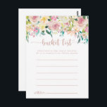 Roos Gold Spring Floral Bucket List-kaarten Briefkaart<br><div class="desc">Deze roos gouden lente bloemenemmerlijst kaarten zijn de perfecte activiteit voor een rustieke bruiloft receptie of vrijgezellenfeest. Het ontwerp beschikt over een schat aan kleurrijke pioenen en groen gebladerte, netjes gebundeld in charmante boeketten, inspirerende natuurlijke schoonheid. Verander de formulering om aan te passen aan elke levensevenement. Bucket list teken wordt...</div>