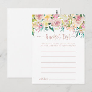 Roos Gold Spring Floral Bucket List-kaarten Briefkaart