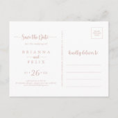 Roos Gold Spring Floral Horizontal Save the Date Briefkaart (Achterkant)