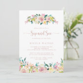 Roos Gold Spring Floral Sip en See Kaart (Staand voorkant)