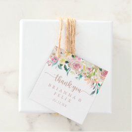 Roos Gold Spring Floral Wedding Bedankjes Labels