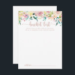 Roos Gold Spring Floral Wedding Bucket List-kaarte Briefkaart<br><div class="desc">Deze roos gouden lente bloemenbruiloft emmer lijst kaarten zijn de perfecte activiteit voor een rustieke bruiloft receptie of vrijgezellenfeest. Het ontwerp beschikt over een schat aan kleurrijke pioenen en groen gebladerte, netjes gebundeld in charmante boeketten, inspirerende natuurlijke schoonheid. Verander de formulering om aan te passen aan elke levensevenement. Bucket list...</div>