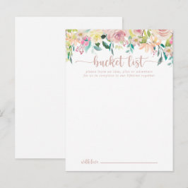 Roos Gold Spring Floral Wedding Bucket List-kaarte Briefkaart