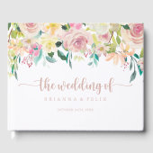 Roos Gold Spring Floral Wedding Gastenboek (Voorkant)