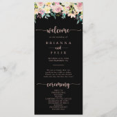Roos Gold Spring Floral Wedding Programme Programmakaart (Voorkant)