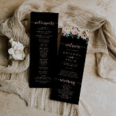 Roos Gold Spring Floral Wedding Programme Programmakaart
