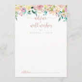 Roos Gold Spring Floral Wedding Well Wwish Advieskaart (Voorkant)