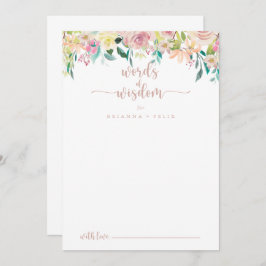 Roos Gold Spring Floral Wedding Words of Wisdom Advieskaart