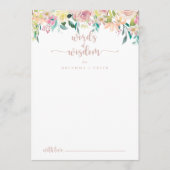 Roos Gold Spring Floral Wedding Words of Wisdom Advieskaart (Voorkant)