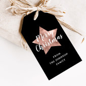 Roos Gold Star Black, feestkerst Cadeaulabel