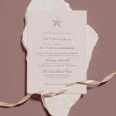 Roos Gold Starfish Elegant Ocean Beach bruiloft Kaart