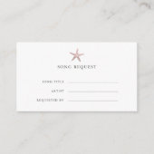 Roos Gold Starfish kust bruiloft lied verzoek Informatiekaartje (Voorkant)