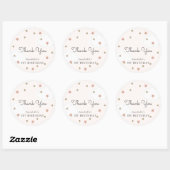 Roos Gold Stars & Clouds Pink Birthday Hartelijk d Ronde Sticker (Vel)