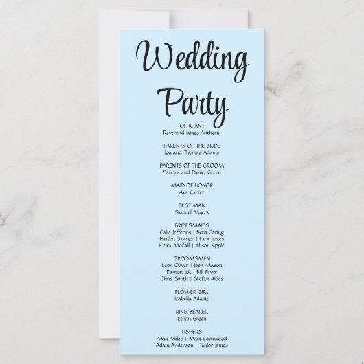 Roos Gold Stars Crescent Moon Blue Trouwprogramma (Achterkant)