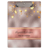 Roos Gold Stars Zakelijk Monogram Klembord (Voorkant)