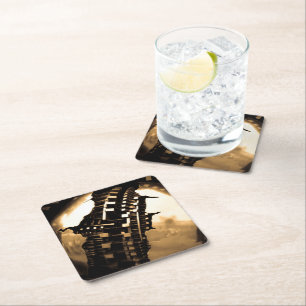 Roos Gold Steampunk Kartonnen Onderzetters